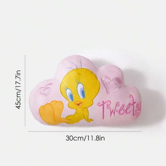 LOONEY TUNES X Cartoon And Letter Embroidery Cloud Shaped Pillow - Picture 3 of 4
